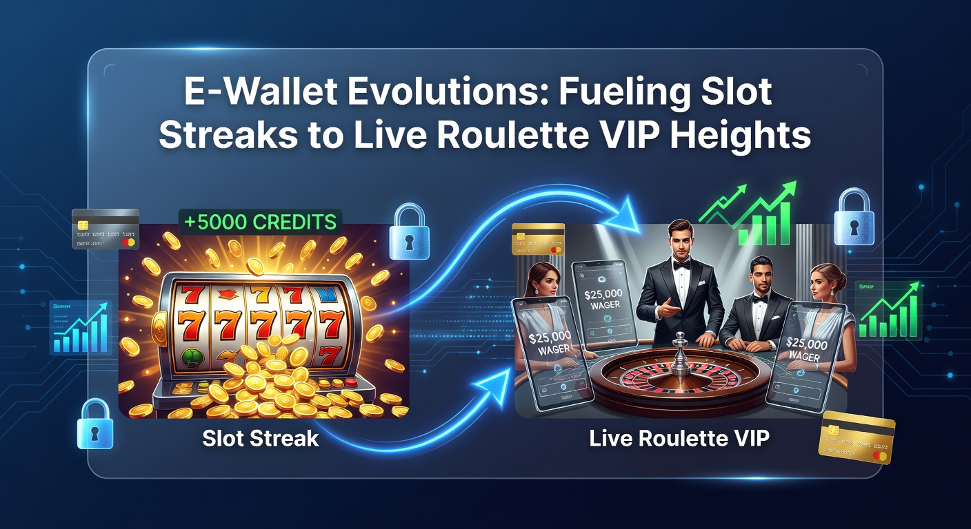 Digital e-wallet interfaces integrated with vibrant slot machines and roulette wheels, illustrating seamless transitions in online casino play