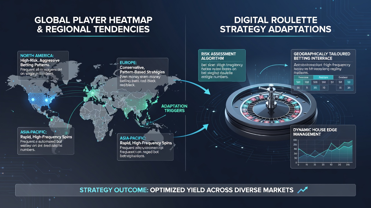Digital roulette interface showing adaptive betting options based on regional player data