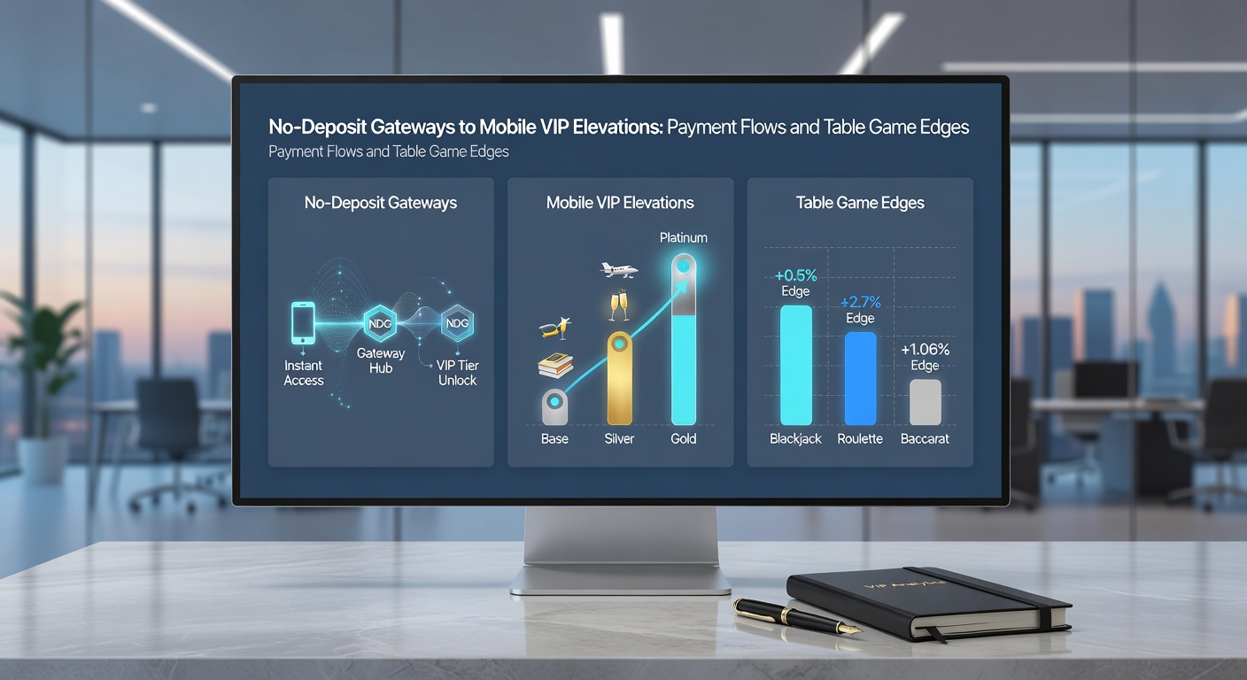 Infographic illustrating payment flow from no-deposit bonus to crypto cashout in a mobile VIP casino interface