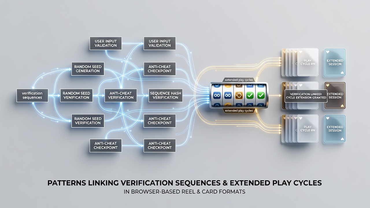 Data visualization of play cycle extensions linked to verification steps in browser gaming platforms