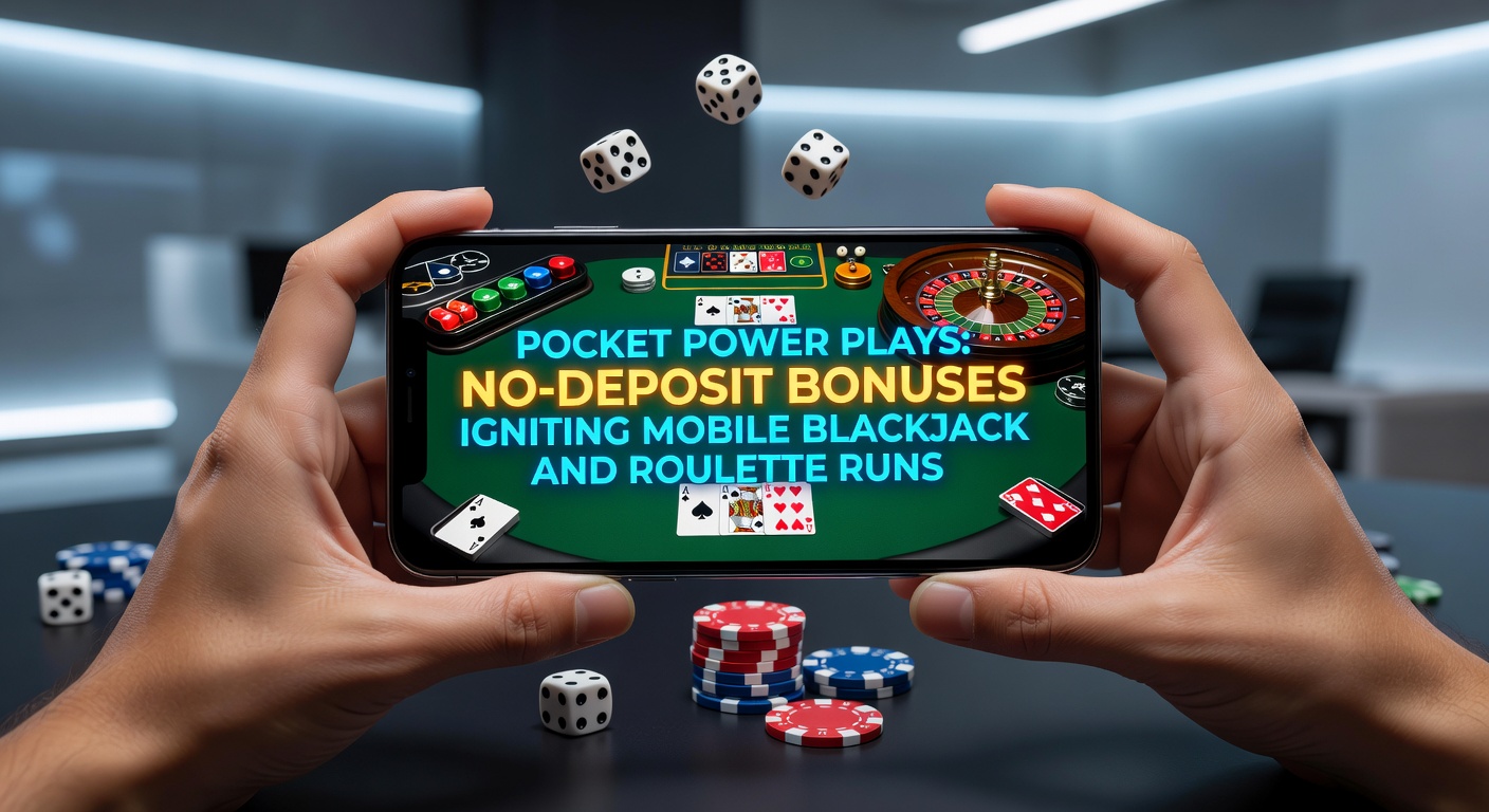 Mobile roulette wheel on a phone interface, no-deposit bonus popup active with chips stacking up from a winning run