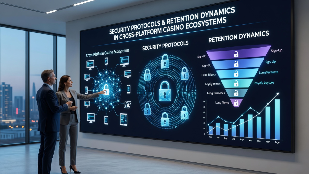 Analytics dashboard illustrating retention metrics secured by encryption layers in casino platforms